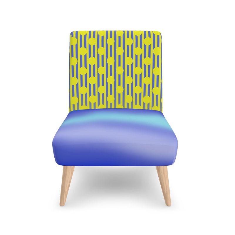 Blue Gradient Yellow Polkadot Stripes Occasional Chair