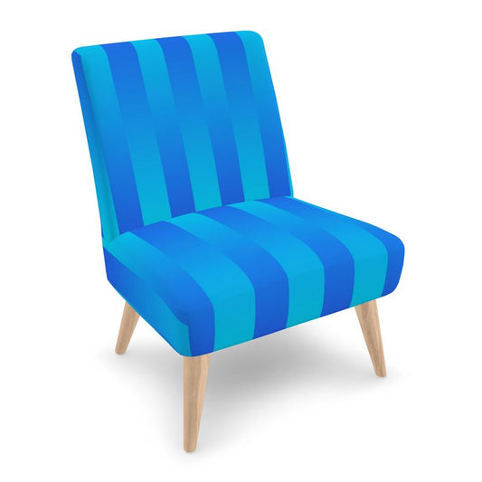 Soft Blue Blend Stripe Occasional Chair
