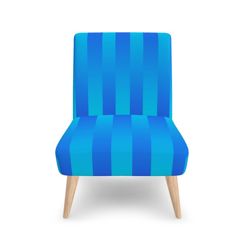 Soft Blue Blend Stripe Occasional Chair