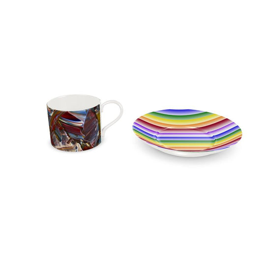 Wishing For Blue and Rainbow Cup and Saucer