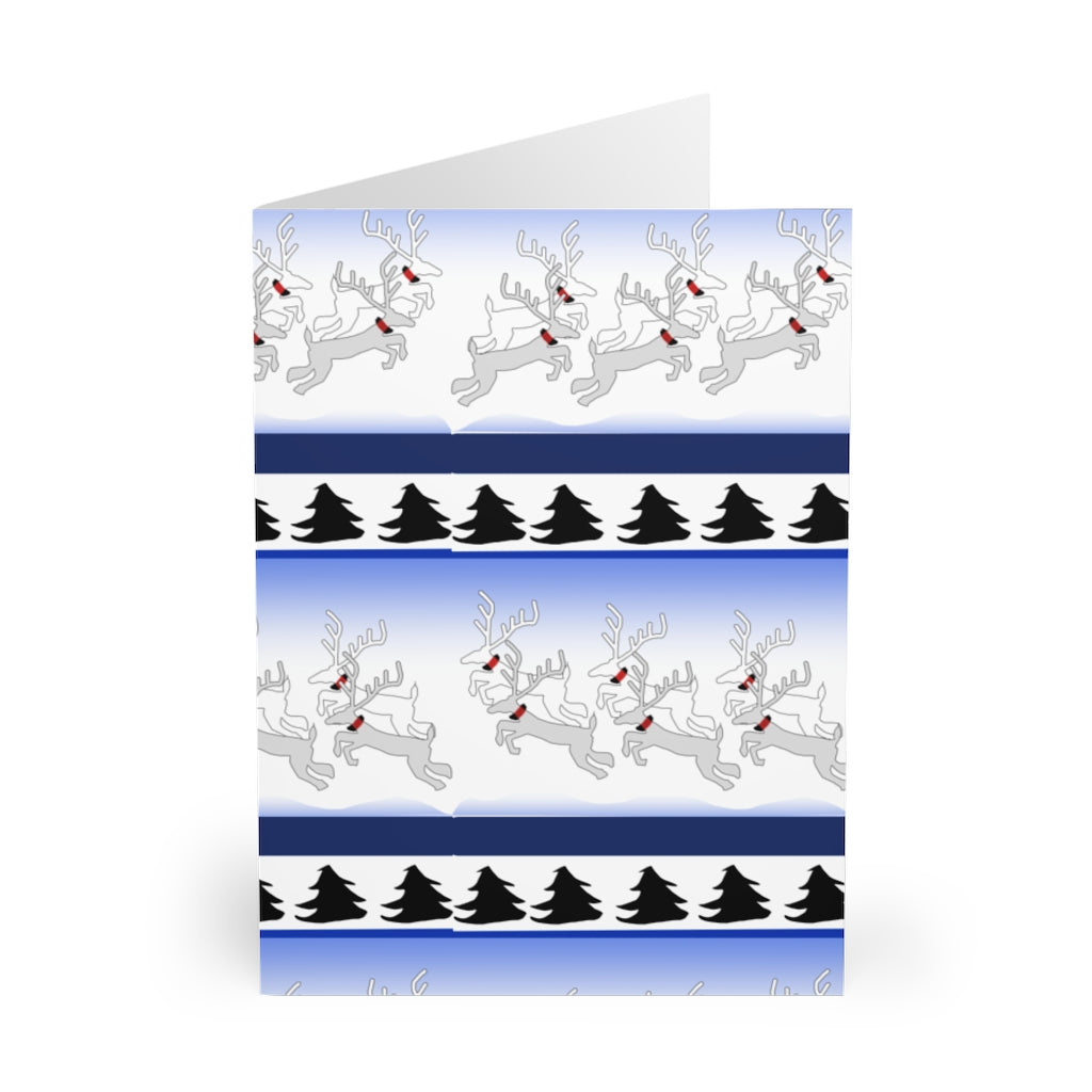 Reindeer Sweater Pattern Greeting Cards (5 Pack)