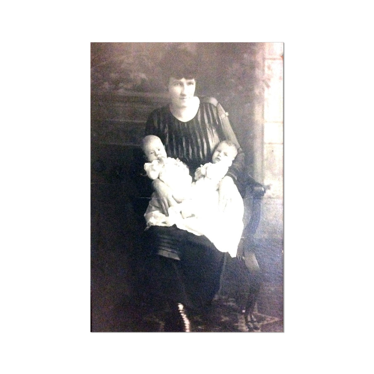 Early 1900s Mother and Twins Fine Art Print