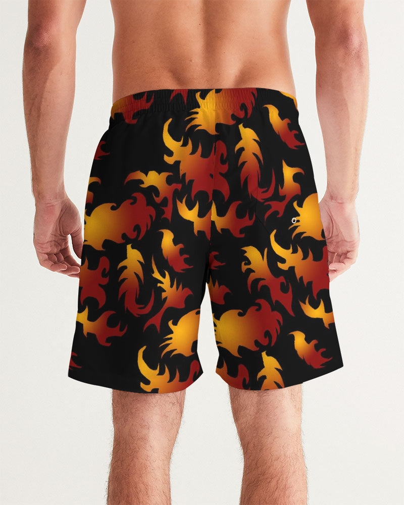 Abstract Flames Pattern  Men's Swim Trunk