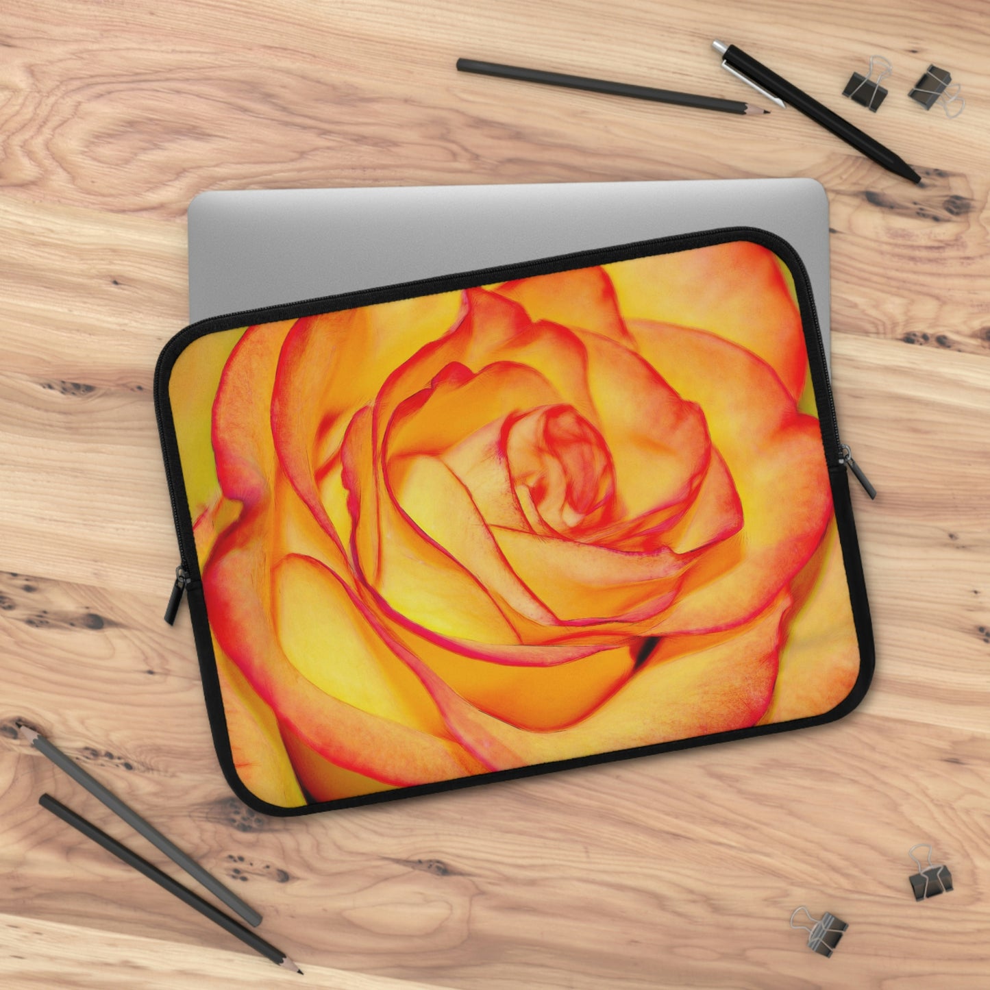 Bright Orange Rose Laptop Sleeve