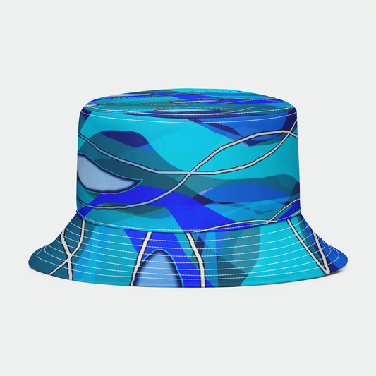 Wavy Blue Bucket Hat
