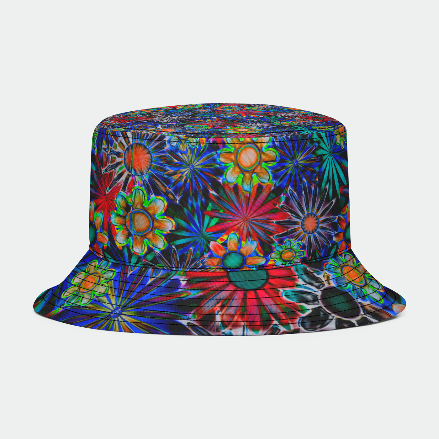 Green and Red Daisies  Bucket Hat