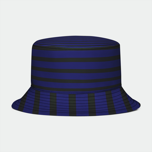 Fine Blue Stripe With Green Bucket Hat