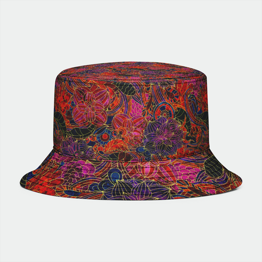 Gold Floral Pattern Bucket Hat