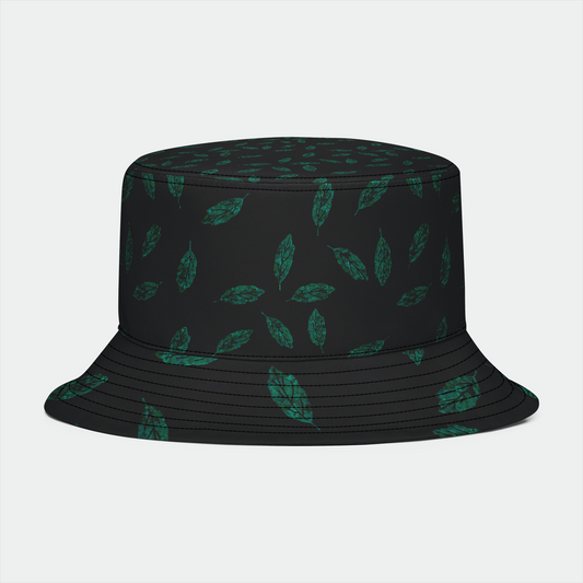 Copper Leaves Gray Vines Bucket Hat