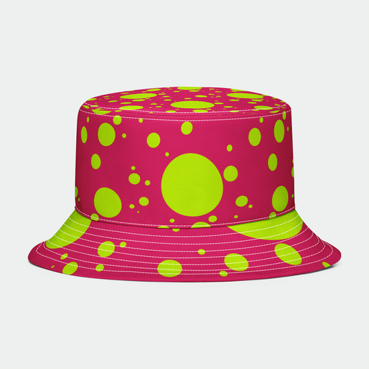 Pink and Yellow Polkadots Bucket Hat
