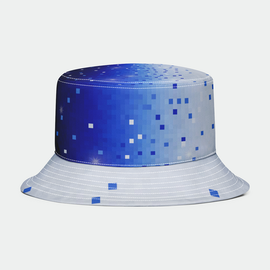 Blue Square Confetti Bucket Hat
