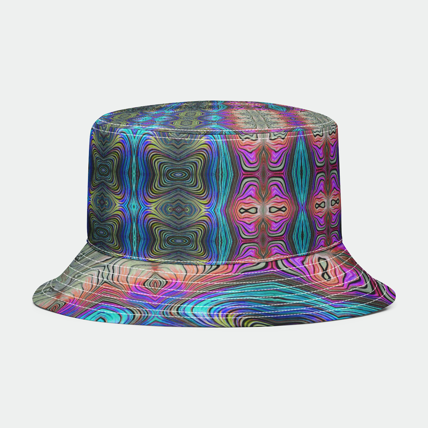 Mystic Blue With Pink Bucket Hat