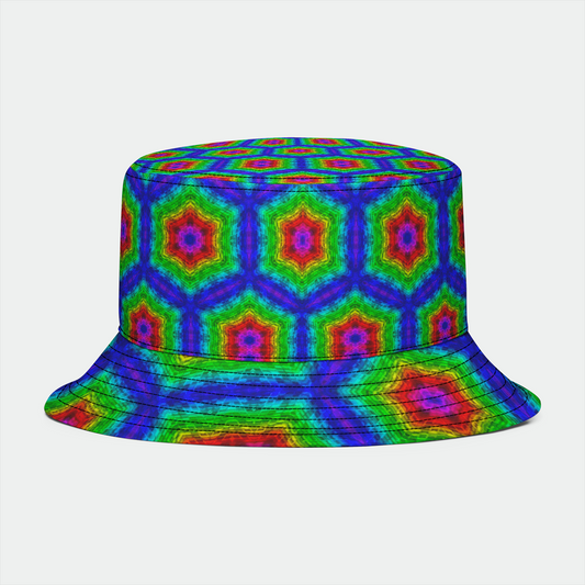 Rainbow Geometric Pattern Bucket Hat
