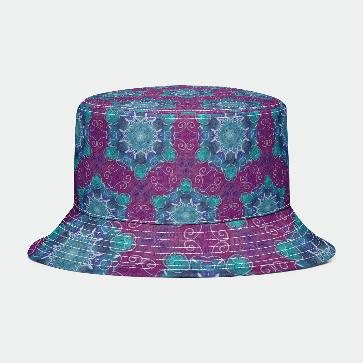 White Swirls Honey Comb Bucket Hat