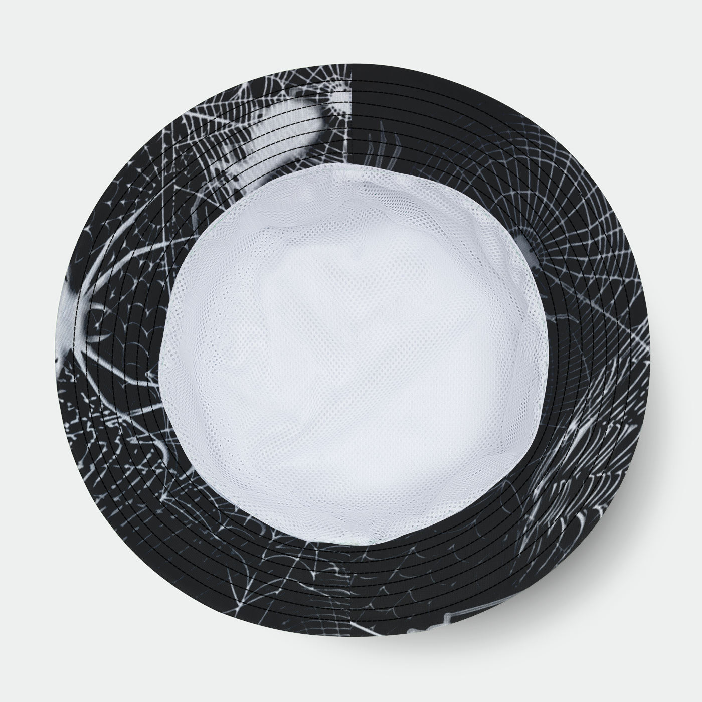 Black and White Spider Webs Bucket Hat