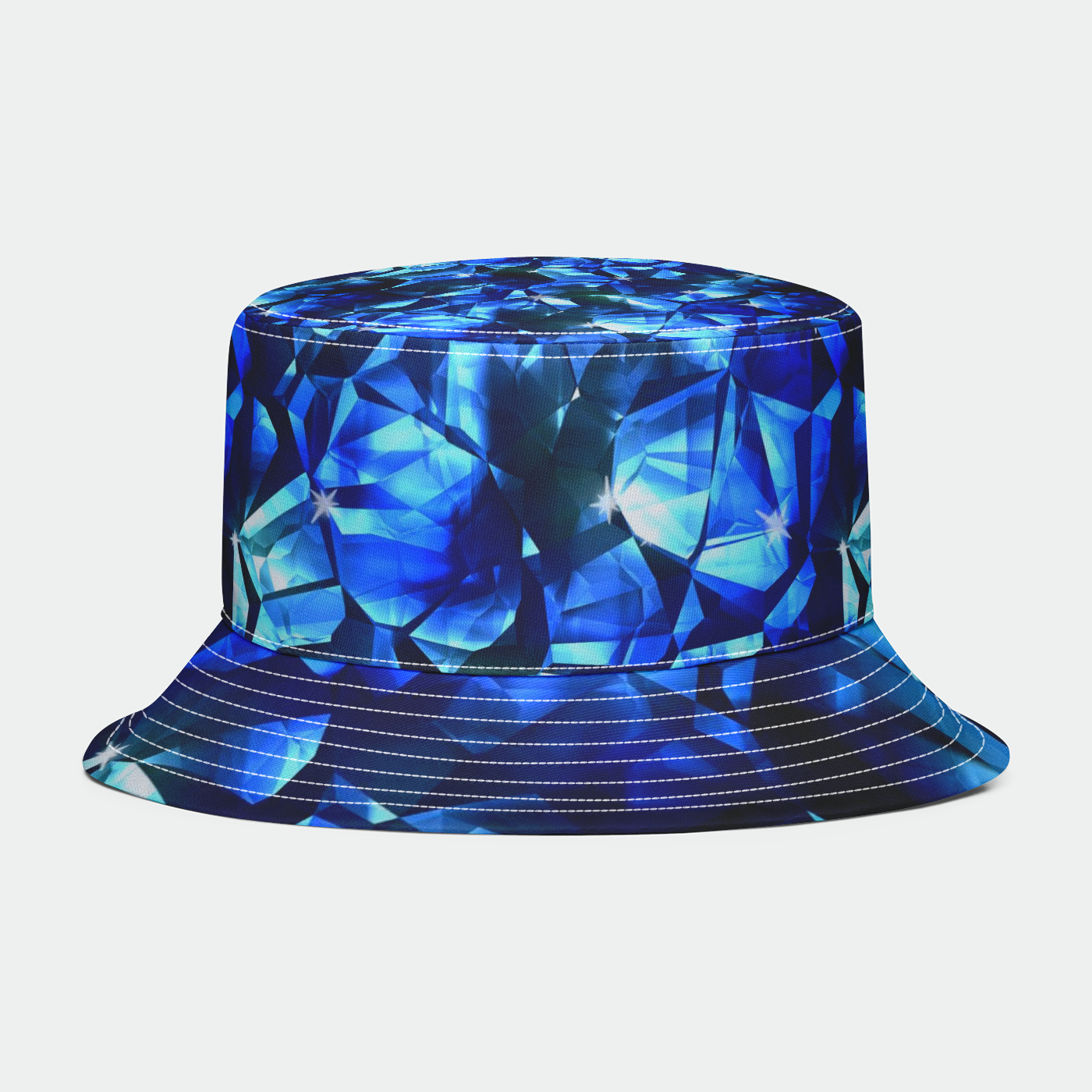 Blue Crystal Pattern Bucket Hat