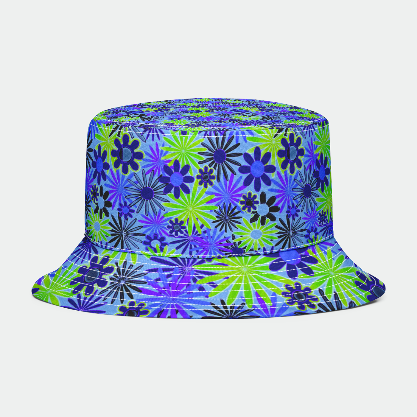 Blue and Green Daisies Bucket Hat