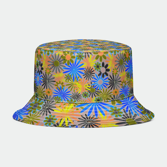 Blue and Gold Daisies  Bucket Hat
