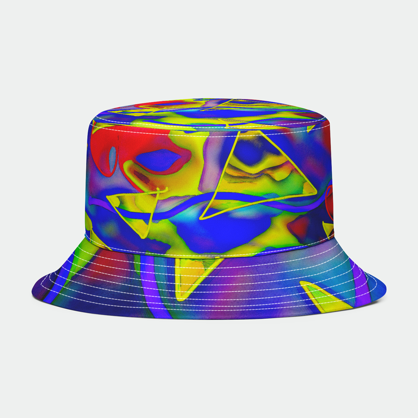 Yellow Triangles Abstract Bucket Hat
