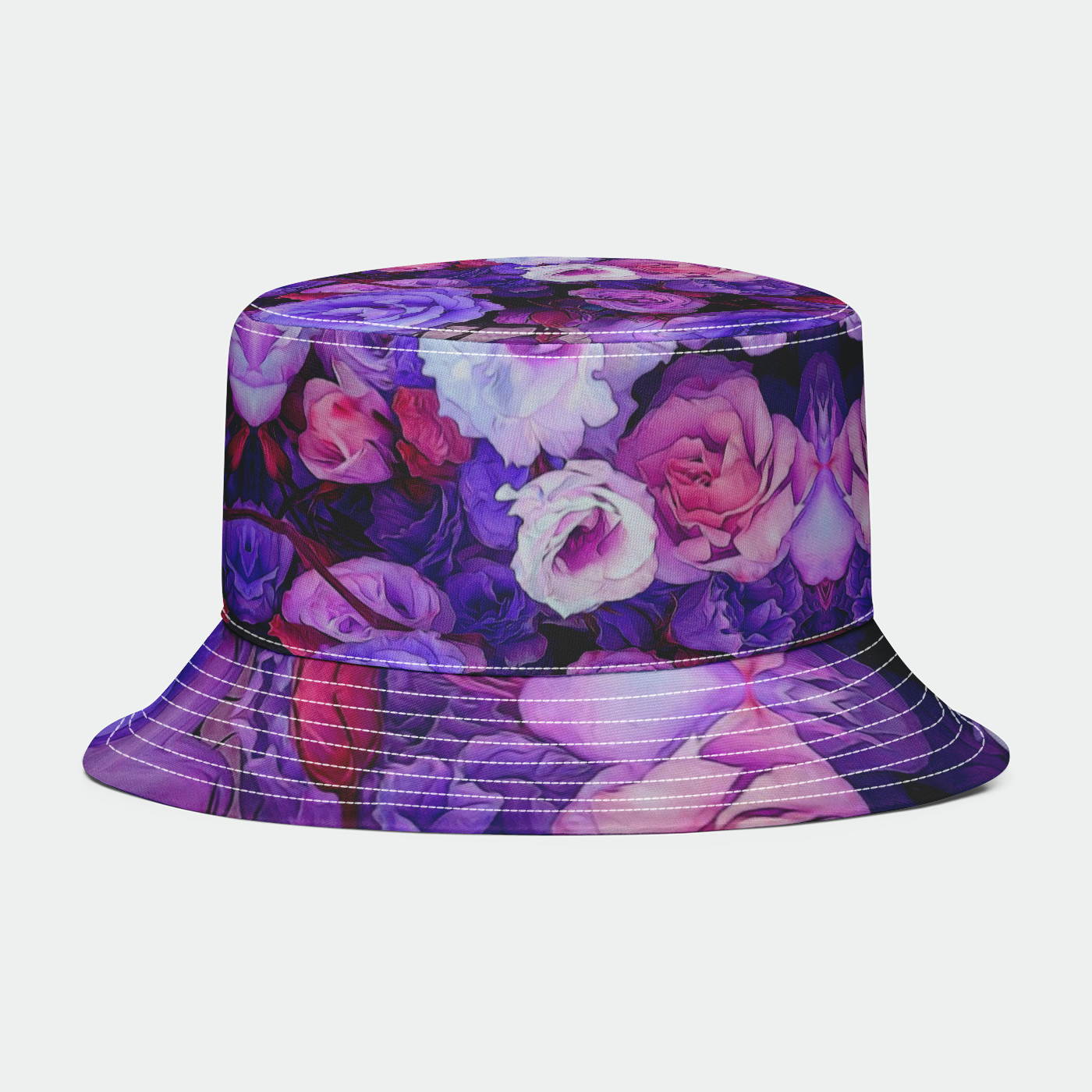 Purple Flower Kaleidoscope Bucket Hat