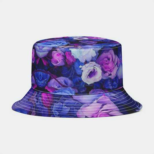 Periwinkle Flower Kaleidoscope Bucket Hat