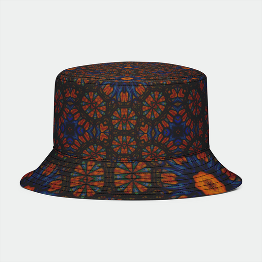 Blue Sketch Kaleidoscope Bucket Hat