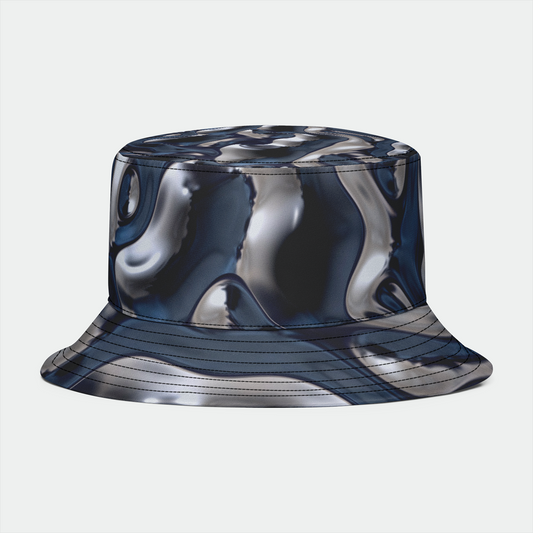 Silver Liquid Metal Bucket Hat