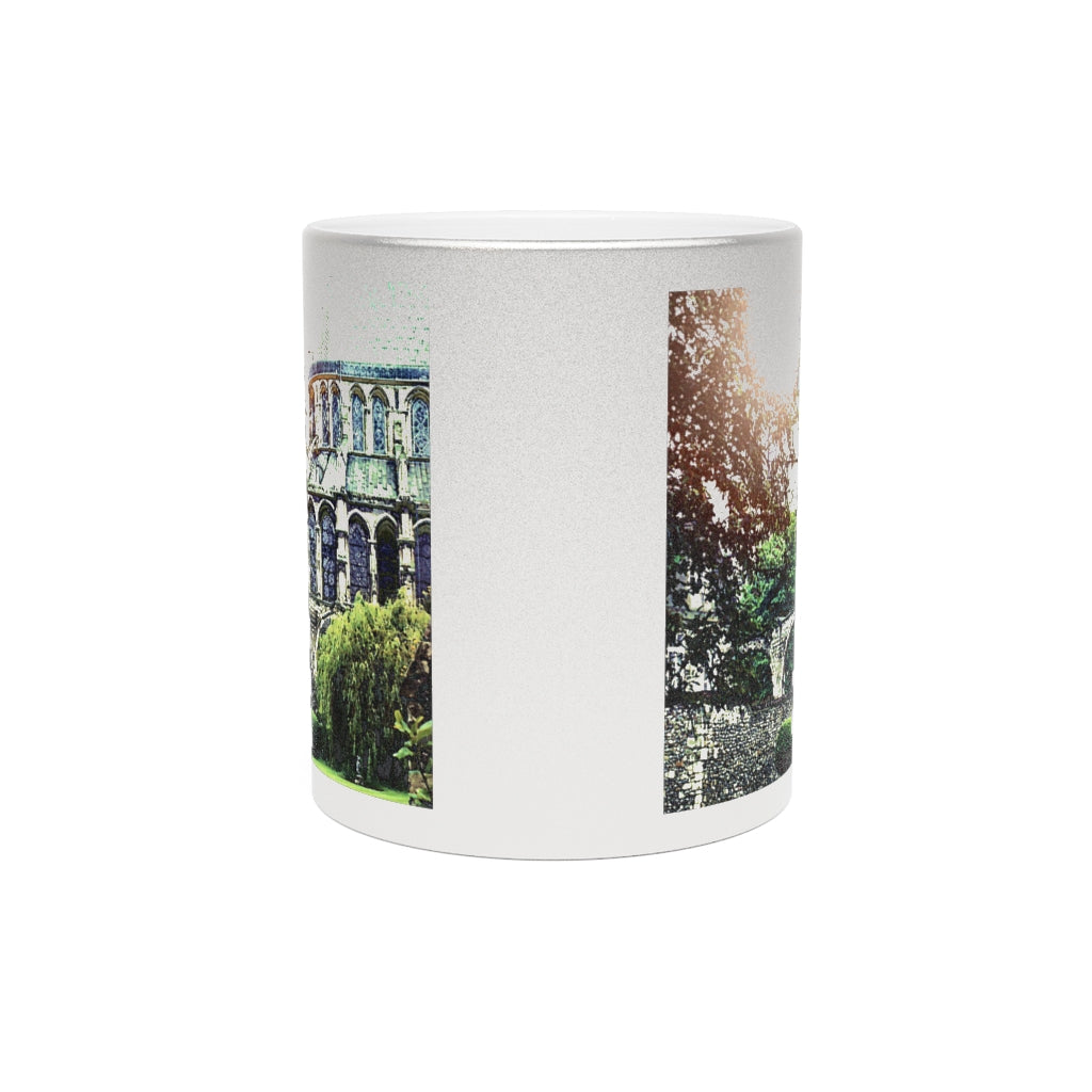 Cathedral In Green Metallic Mug (Silver\Gold)