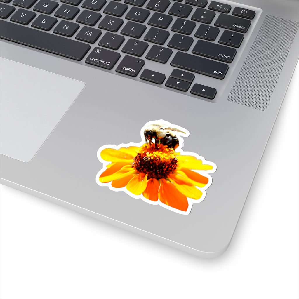 Bee on a Flower Kiss-Cut Stickers