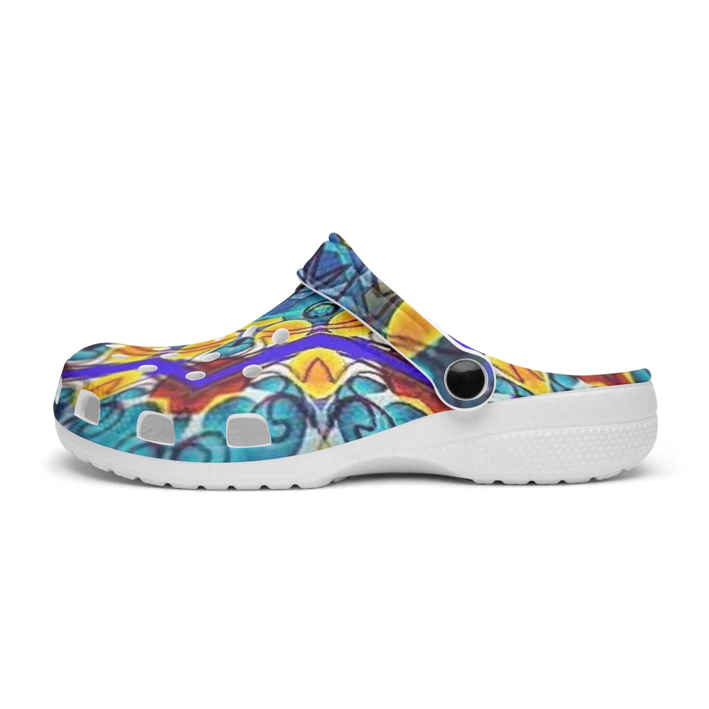Blue Green Kaleidoscope 413. All Over Printed Clogs