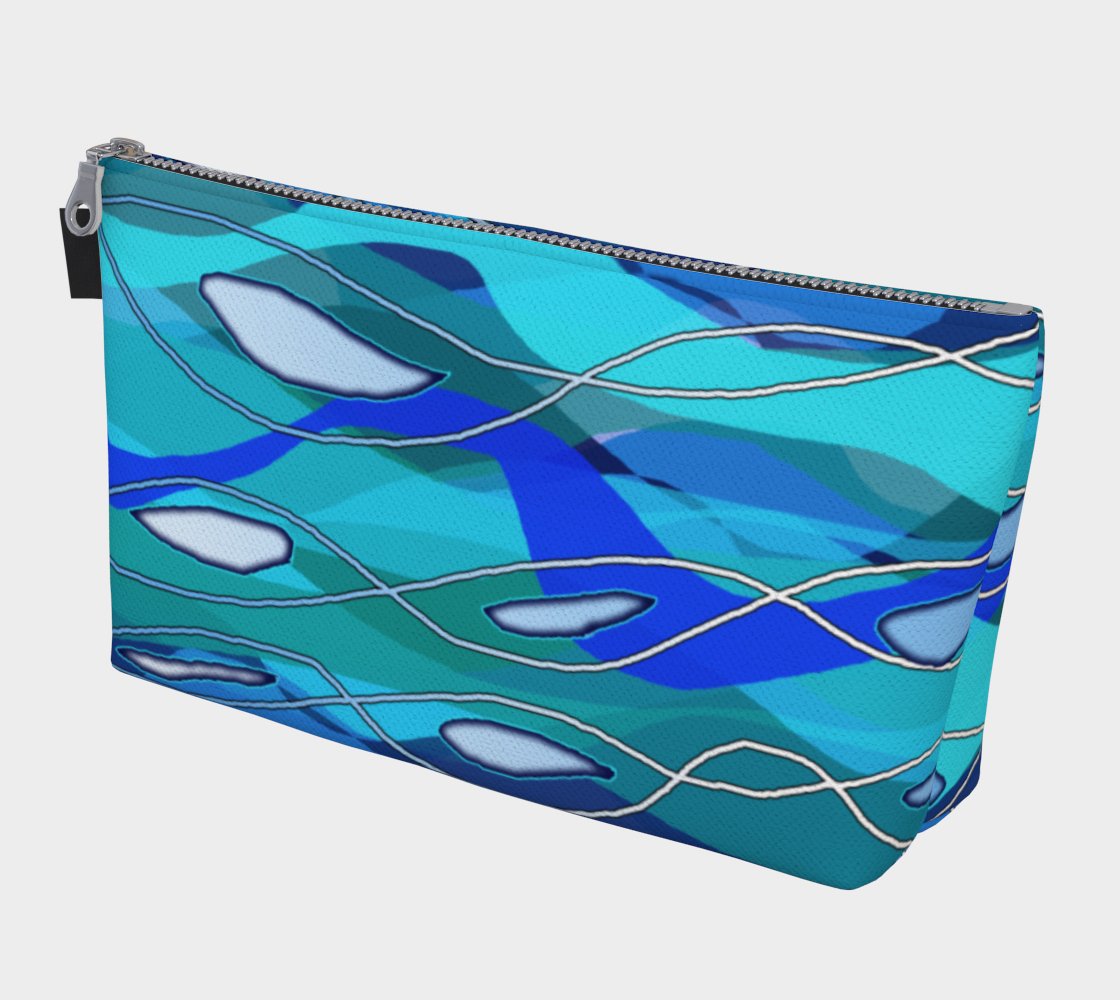 Wavy Blue Makeup Bag