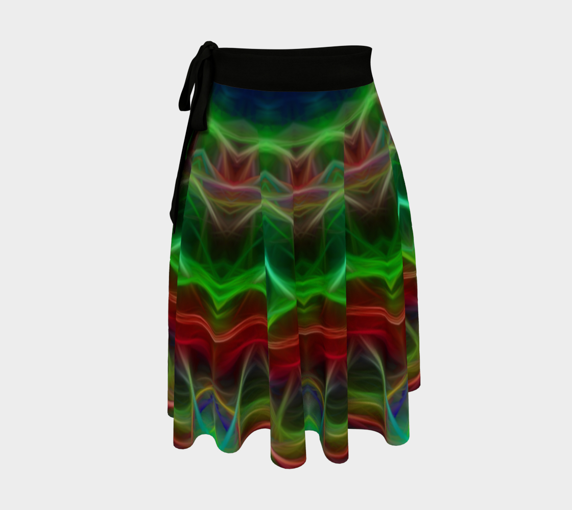 Green Lotus Kaleidoscope Wrap Skirt