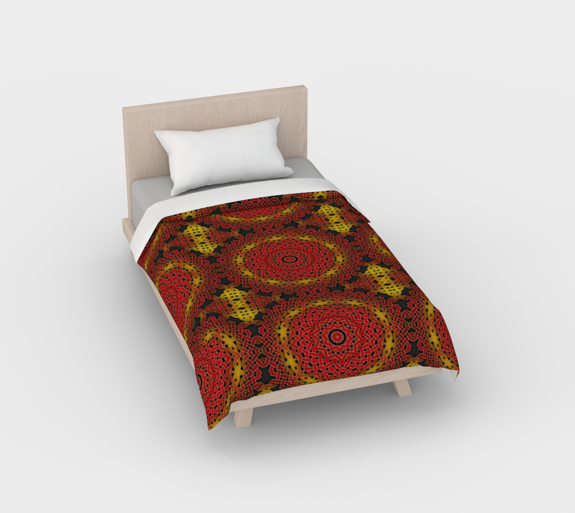 Celtic Orange Spirals Duvet Cover