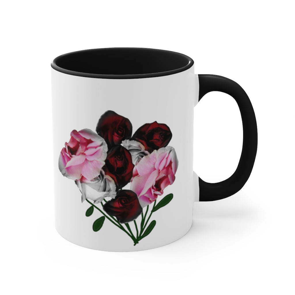 Pink and Red Roses Accent Mug