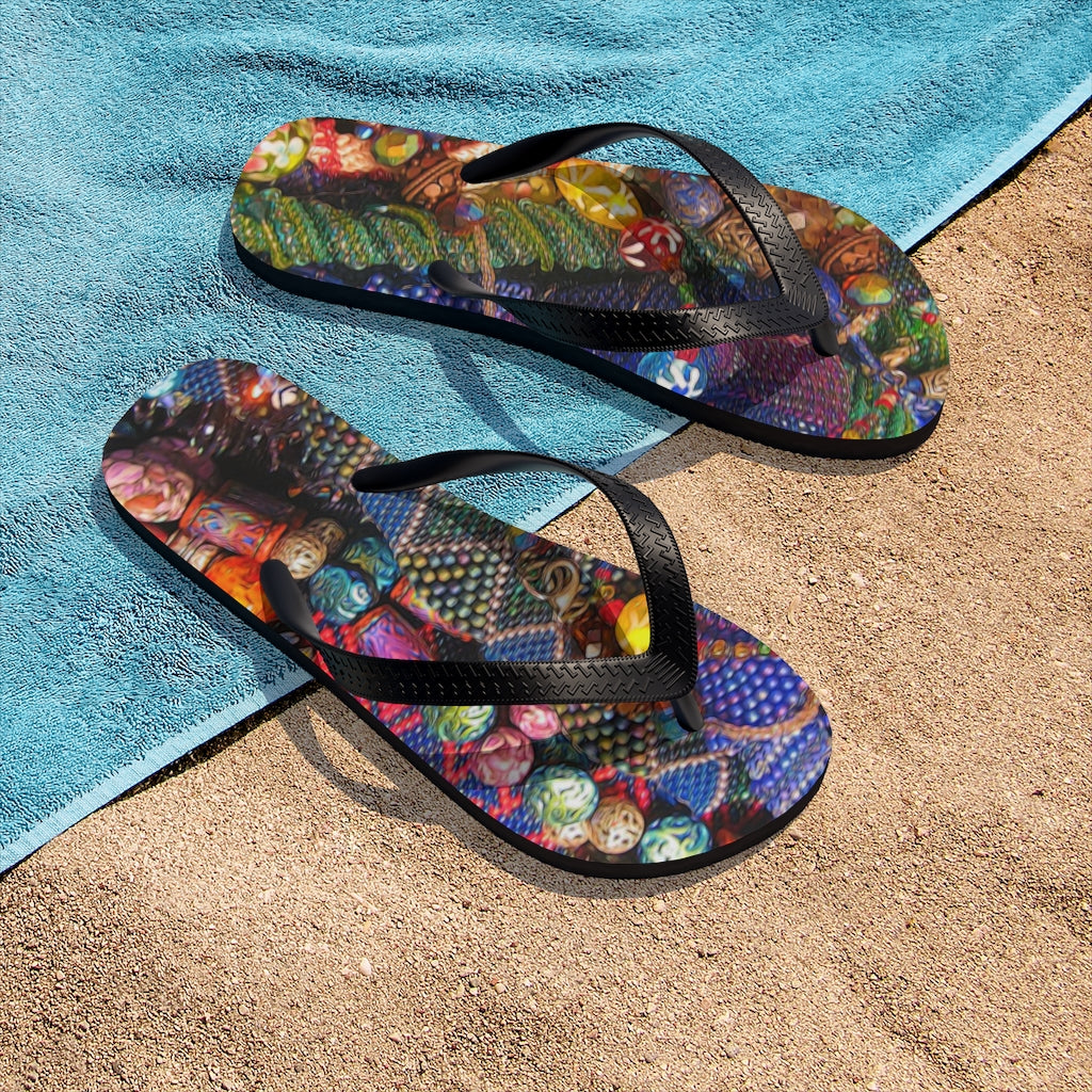 Beaded Jewelry Unisex Flip-Flops