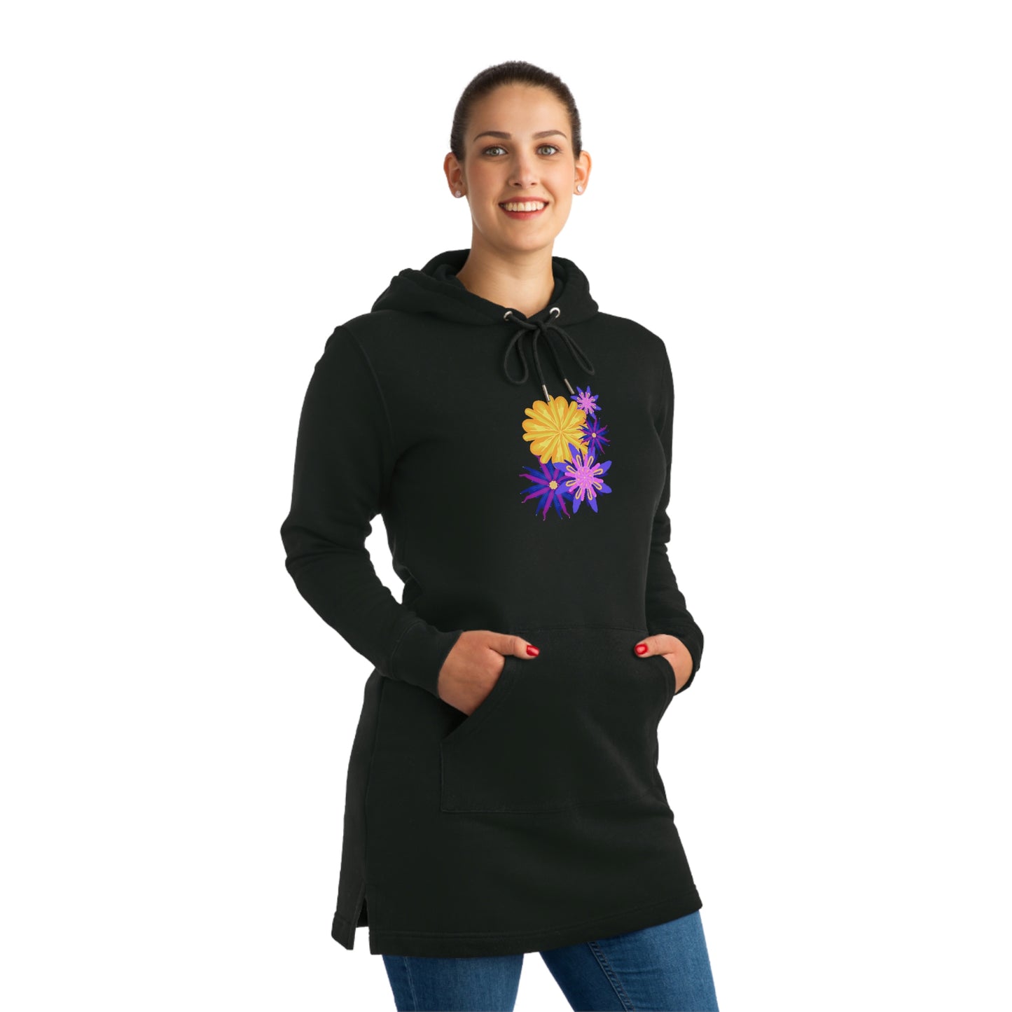 Fanciful Flowers Collage Streeter Hoodie Dress