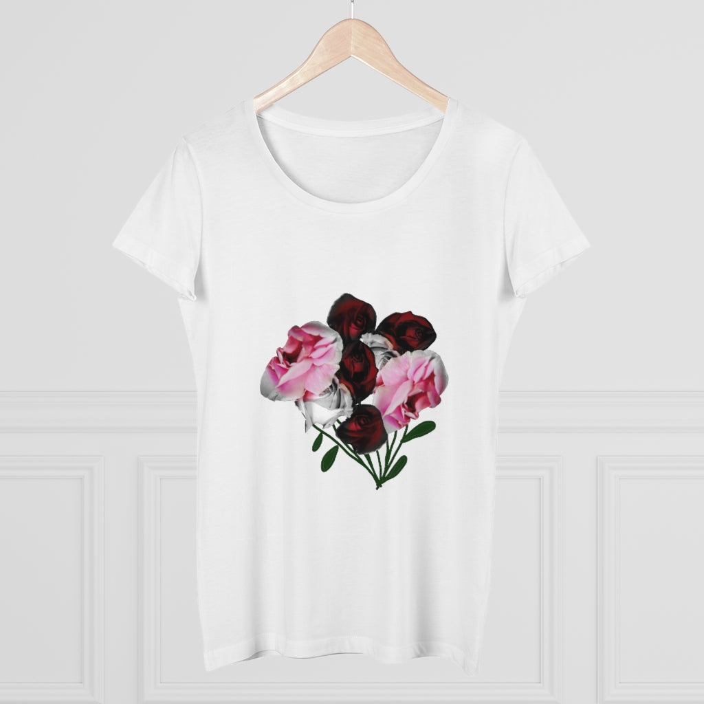 Pink and Red Roses Organic Women's Lover T-shirt