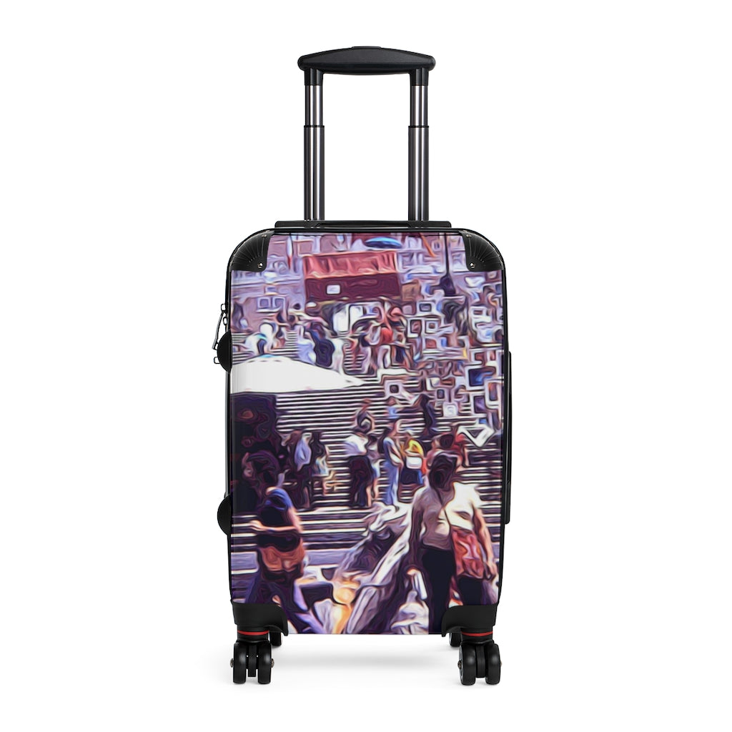 Vintage Travel Art Market On. The Steps in Rome Cabin Suitcase