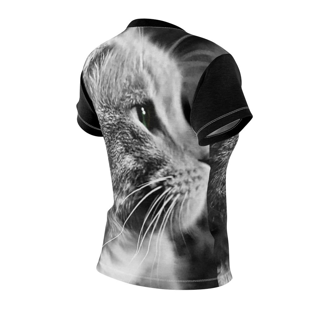 Marley Cat In Black and White Women's AOP Cut & Sew Tee