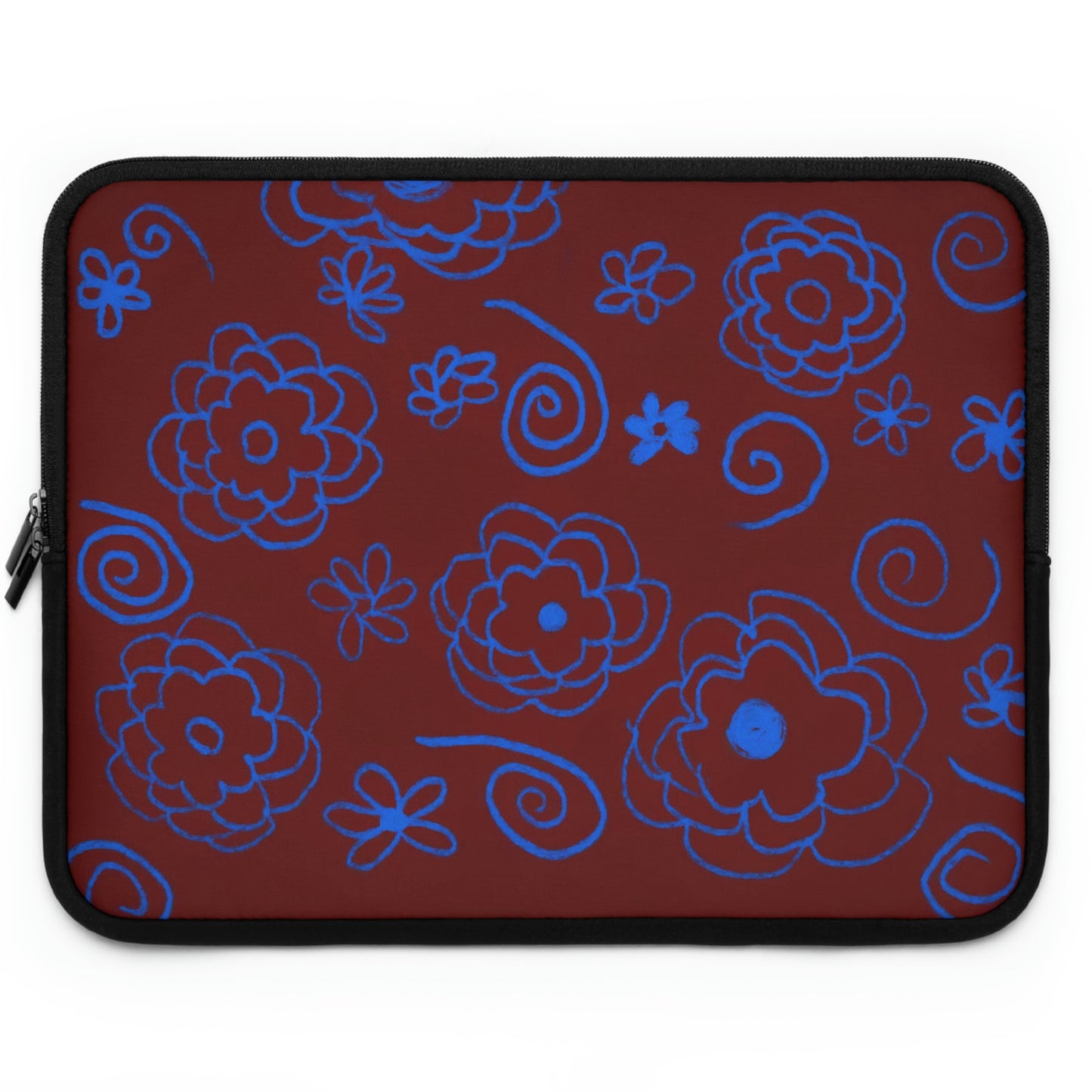 Blue Flower Drawing Laptop Sleeve