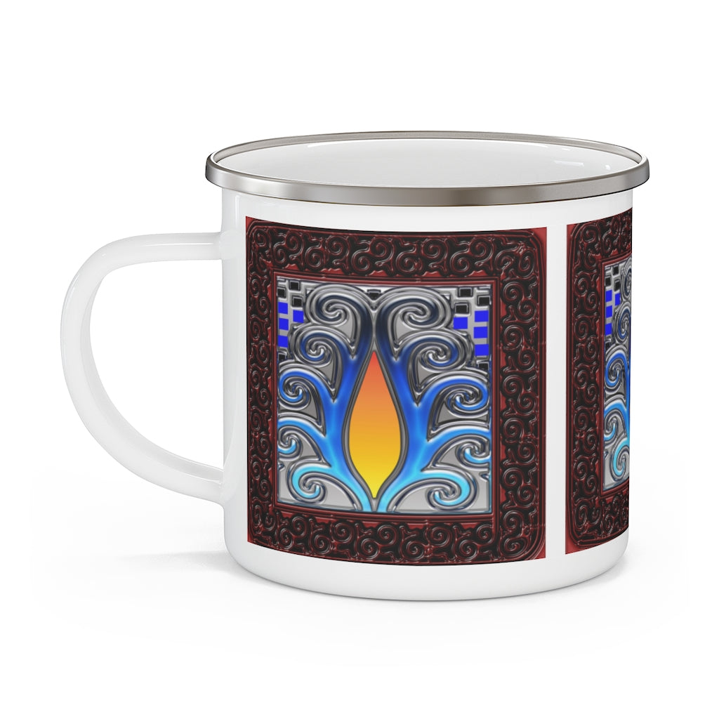 Art Nouveau Candle Enamel Camping Mug