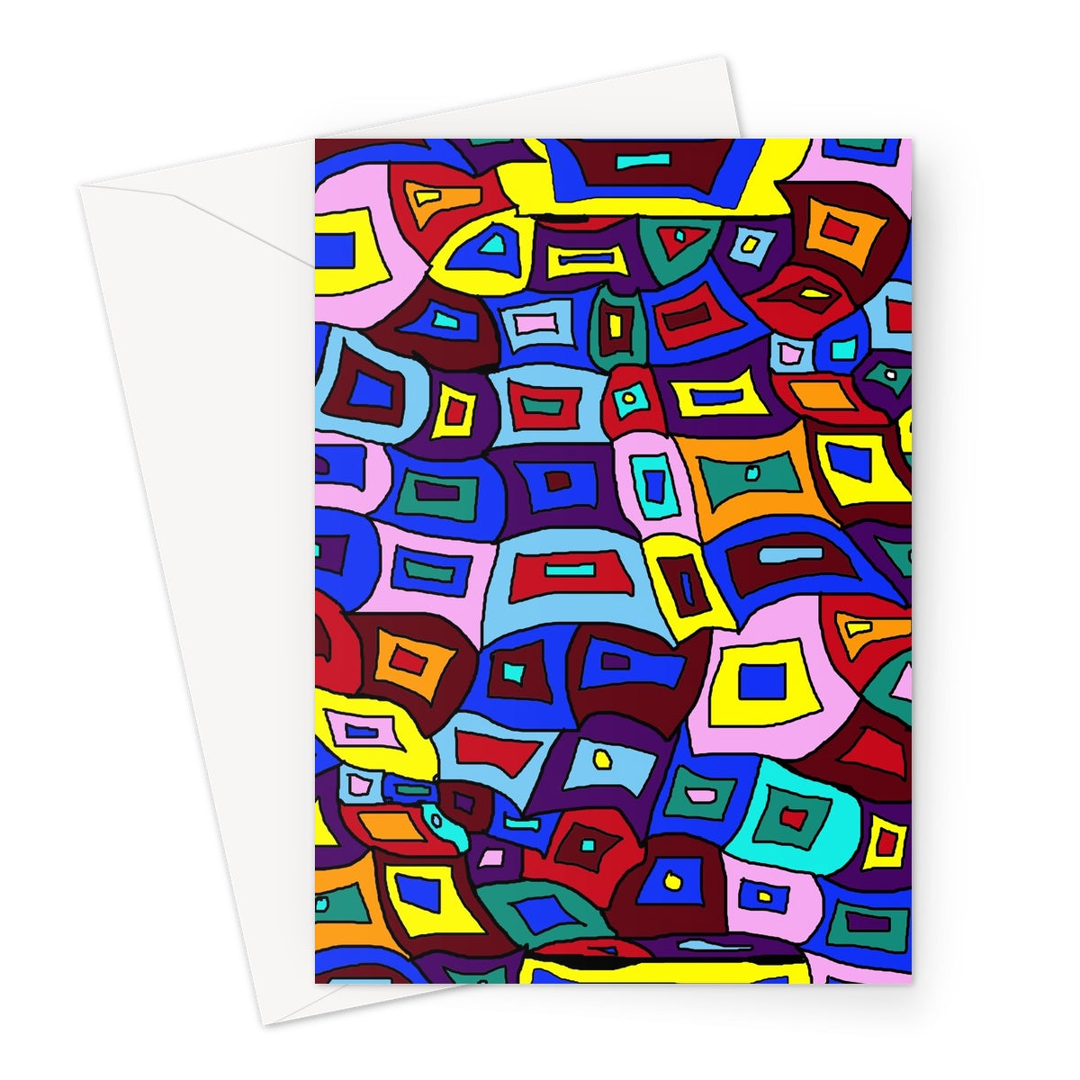 Wavy Square Pattern Greeting Card