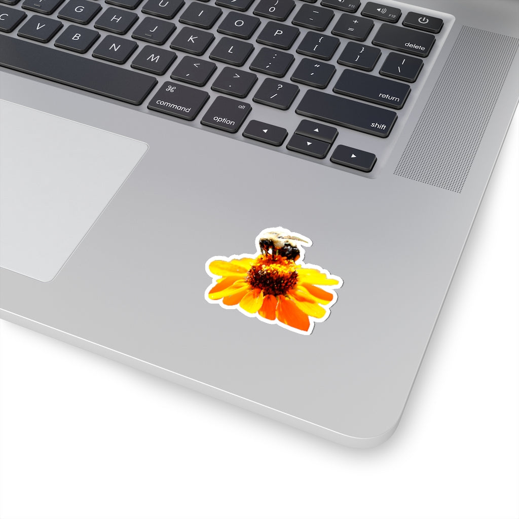 Bee on a Flower Kiss-Cut Stickers