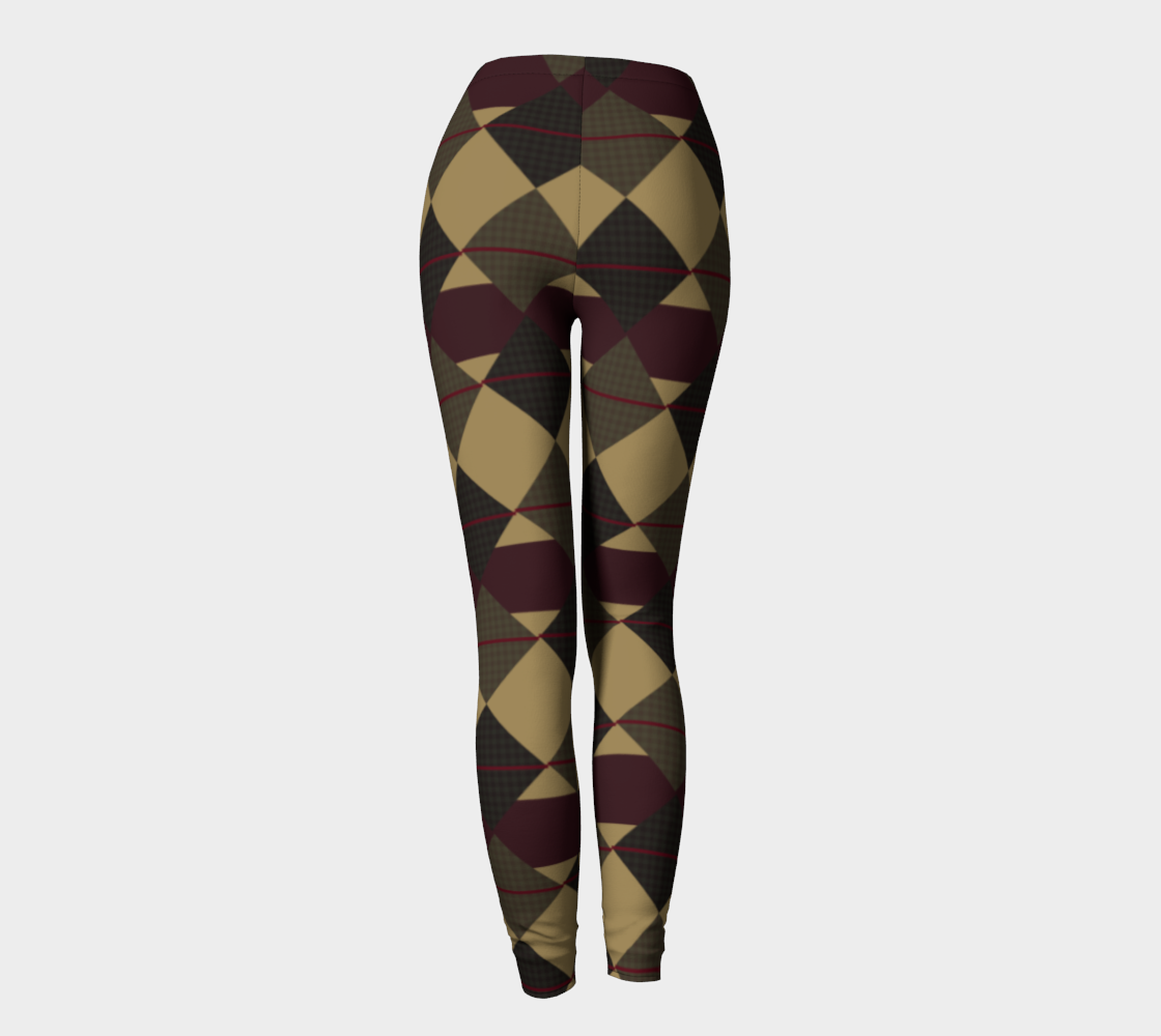 Checkered Brown Plaid Leggings