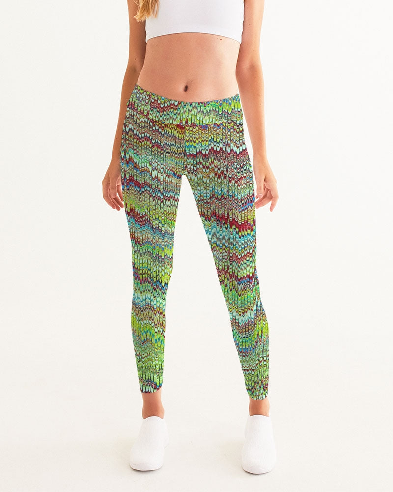 Cool Green Marbled Women's Yoga Pants