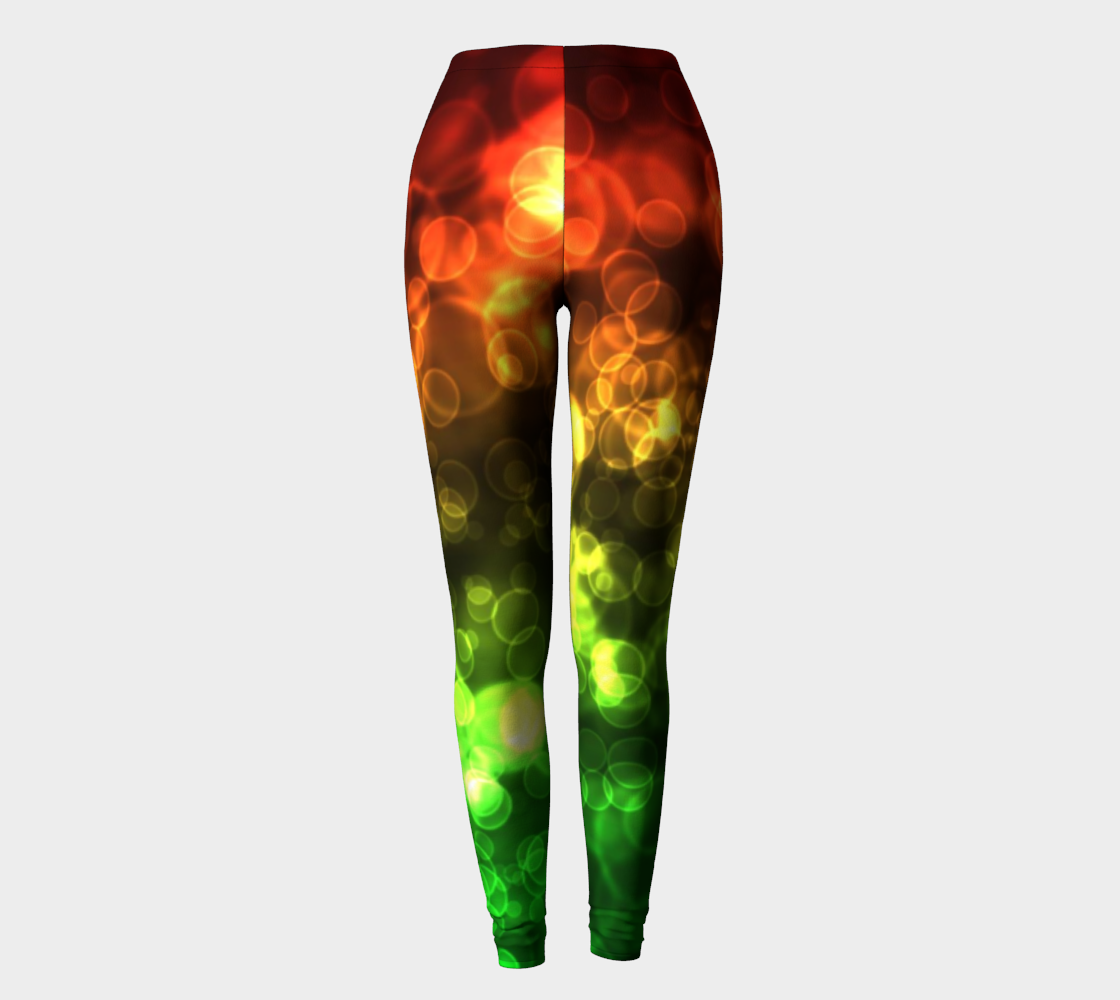 Red Green Bokeh Light Leggings