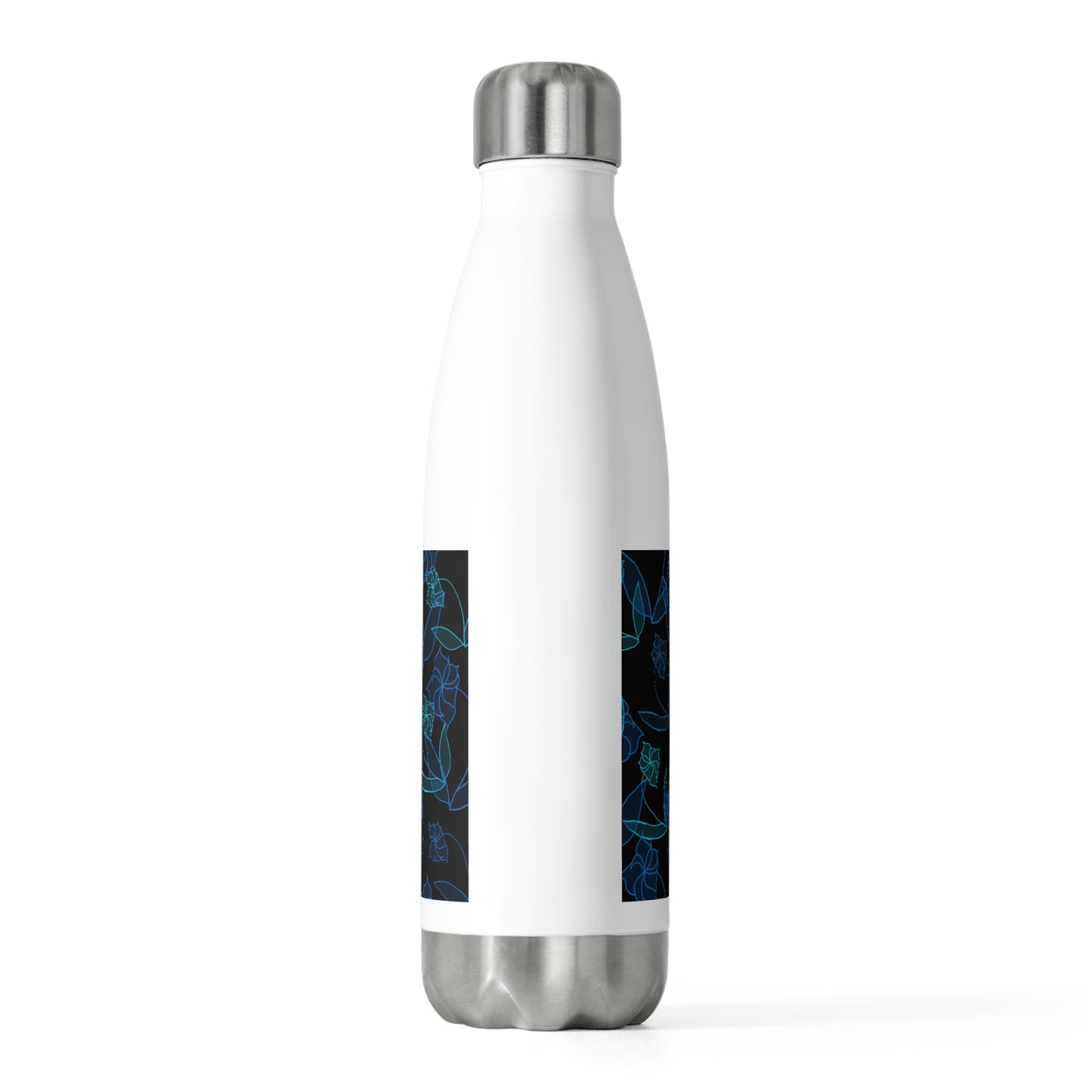 Blue Lillies on Black 20oz Insulated Bottle