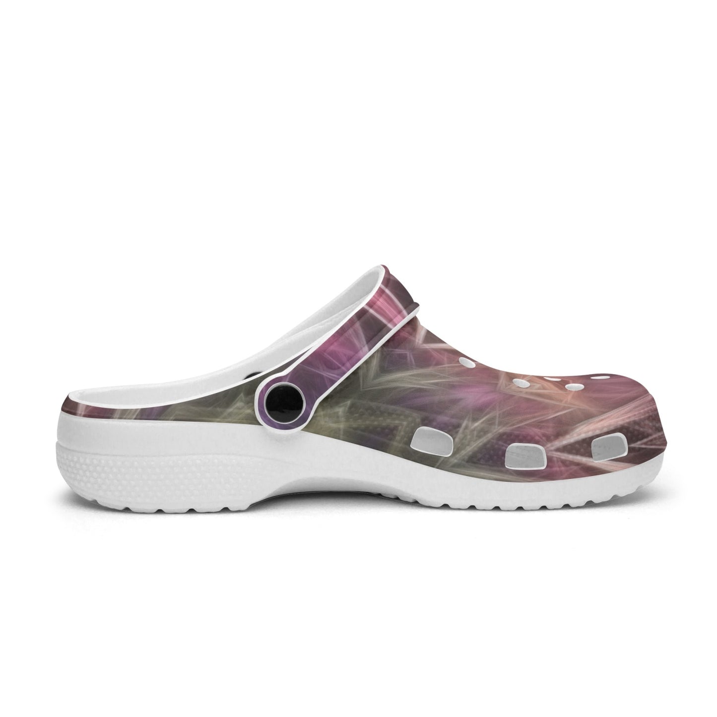 Pink Purple Kaleidoscope 413. All Over Printed Clogs