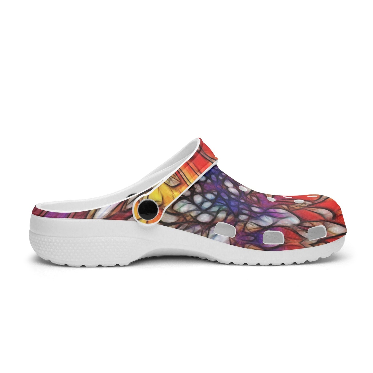 Rainbow Flower Petals Kaleidoscope 413. All Over Printed Clogs