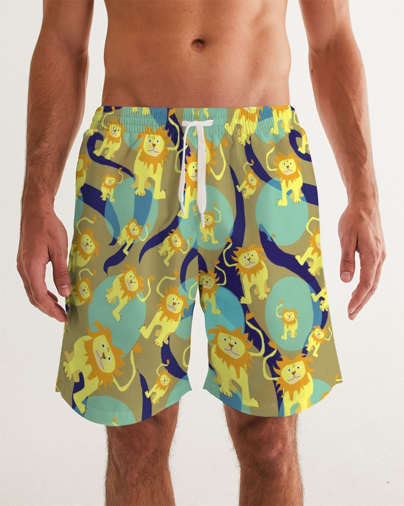Lion Pattern Men's Swim Trunk